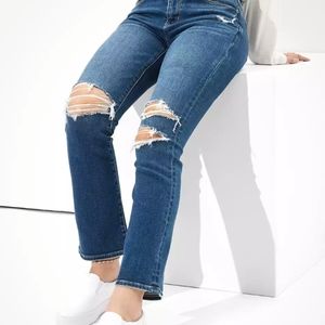 AE RIPPED HIGH-WAISTED SKINNY KICK CROP JEAN